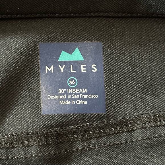 Myles Men’s Size 36 x 30 Dark Navy Blue Performance 5 Pocket Trousers Pants - Picture 4 of 7